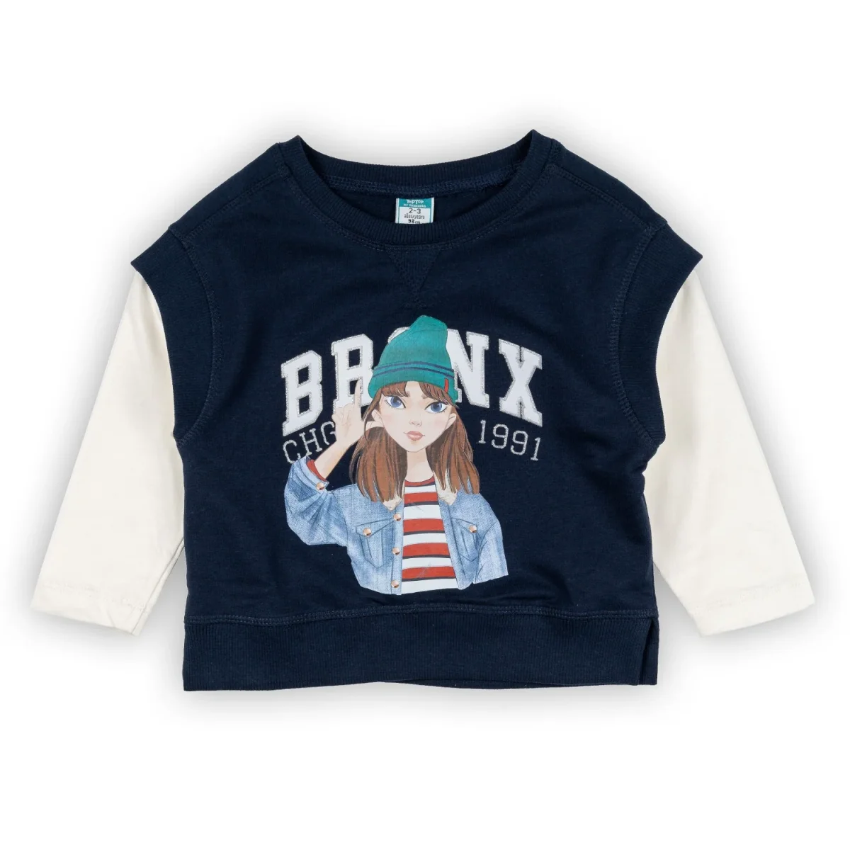 Camiseta manga larga de niña color marino - Imagen 3