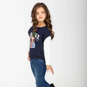 Camiseta manga larga de niña color marino
