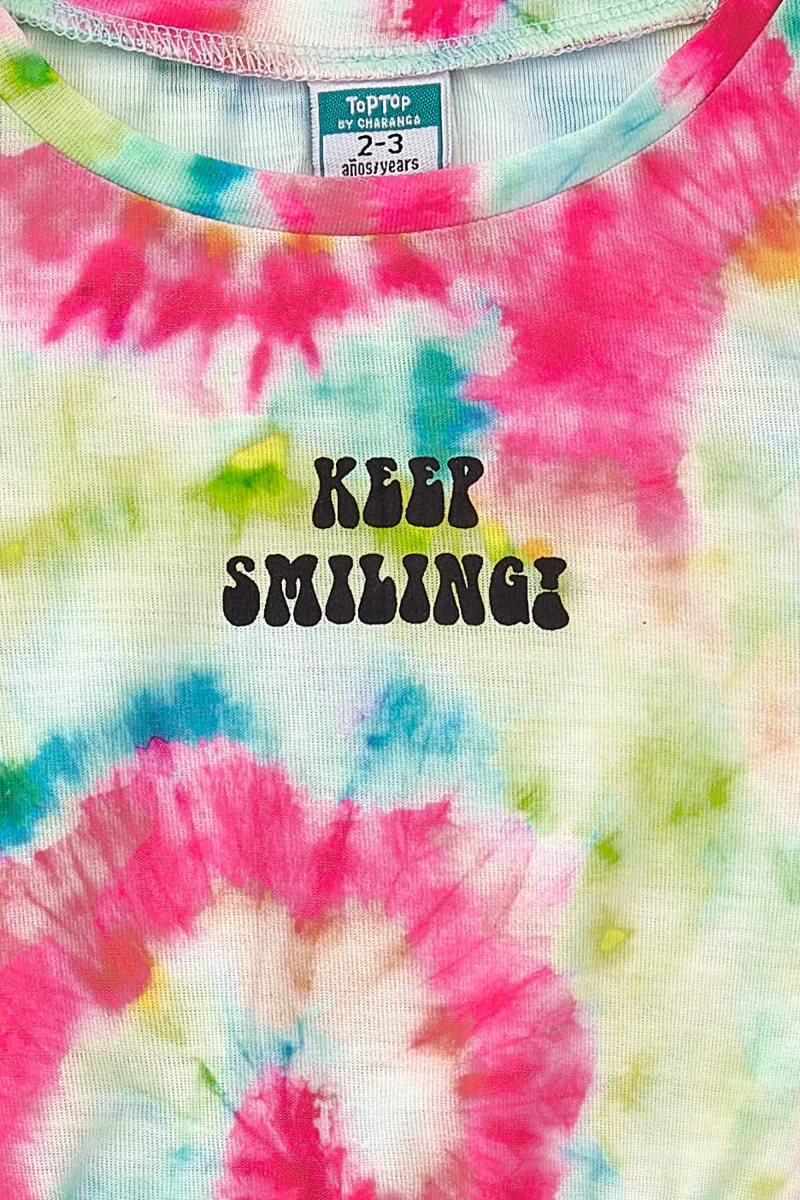 Camiseta corta de niña multicolor tie dye - Imagen 5