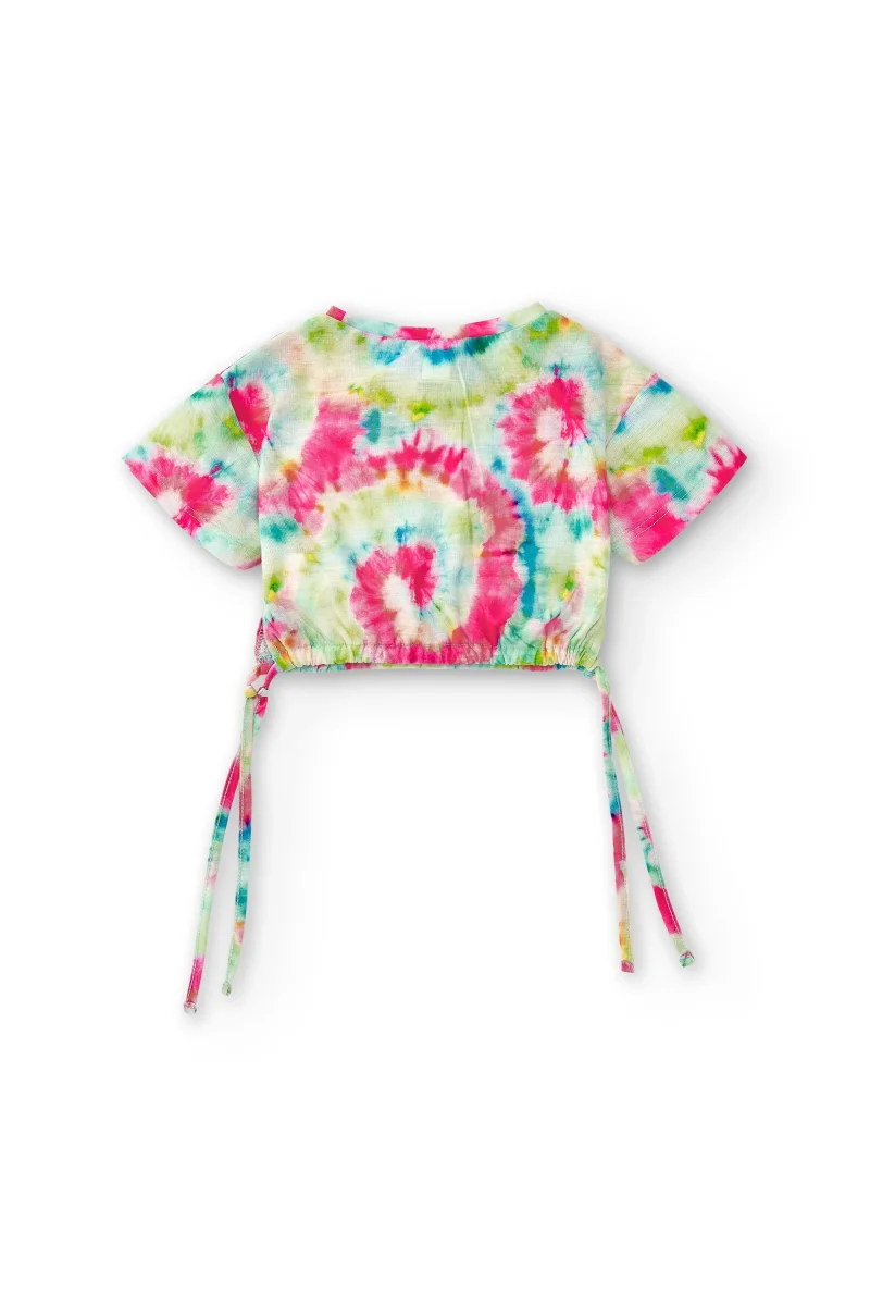Camiseta corta de niña multicolor tie dye - Imagen 4