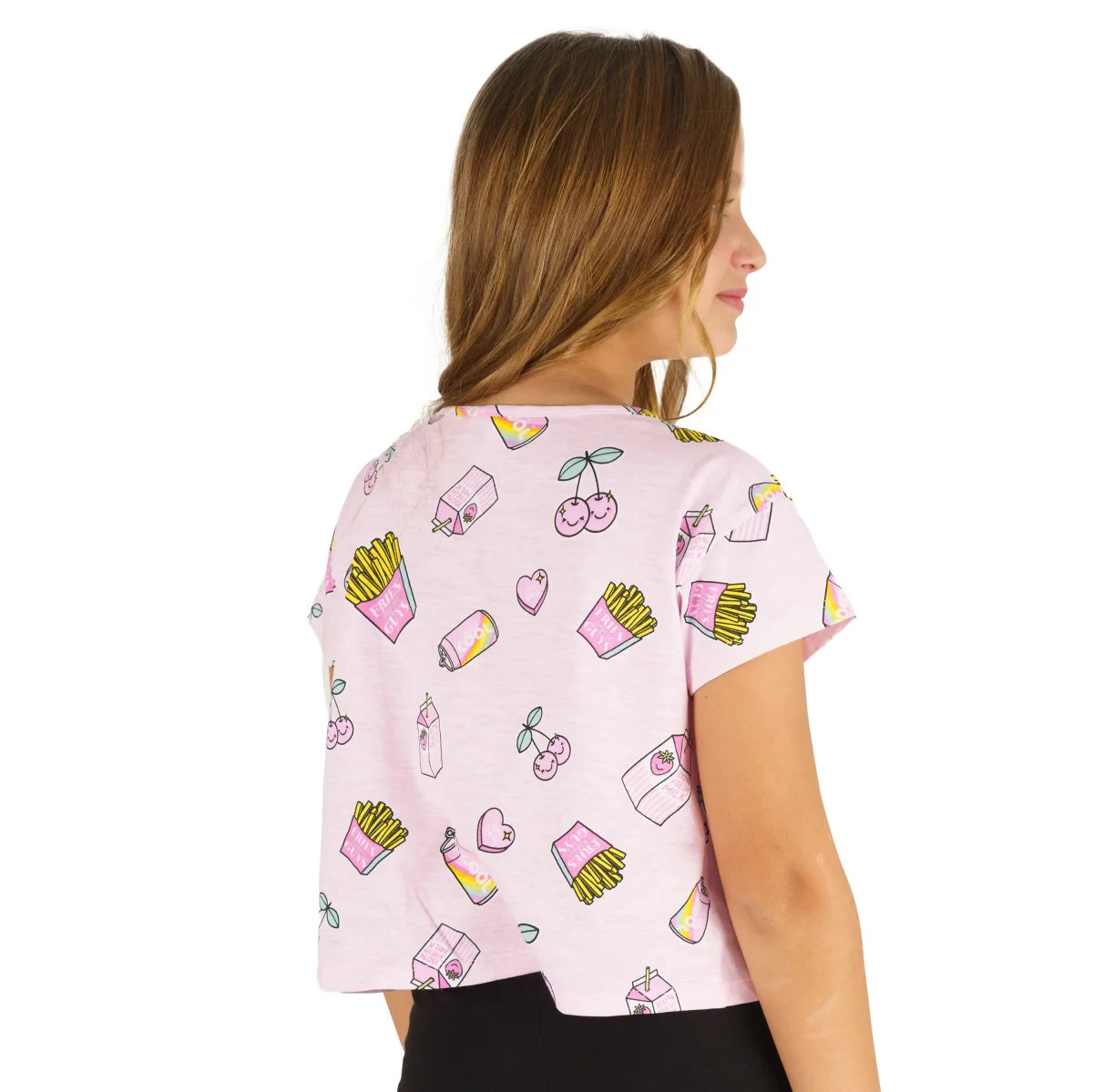 Camiseta niña rosa fast food - Imagen 7