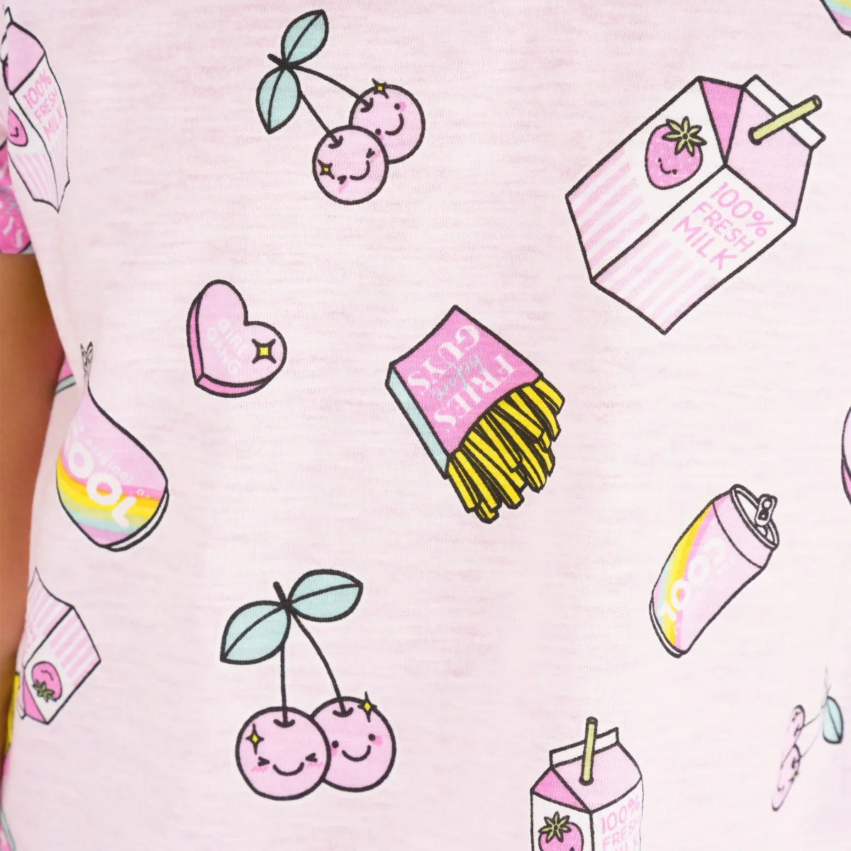 Camiseta niña rosa fast food - Imagen 8