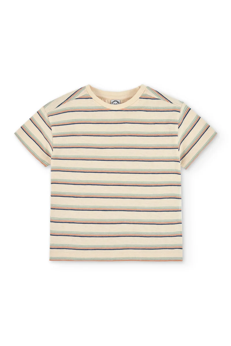 Camiseta niño rayas algodón orgánico - Imagen 5