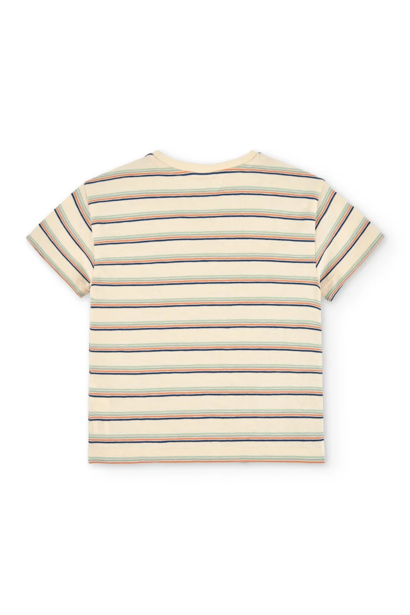 Camiseta niño rayas algodón orgánico - Imagen 6