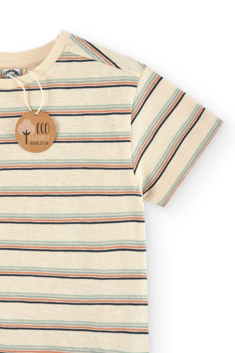 Camiseta niño rayas algodón orgánico - Imagen 3