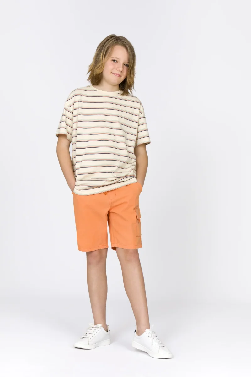 Camiseta niño rayas algodón orgánico - Imagen 4