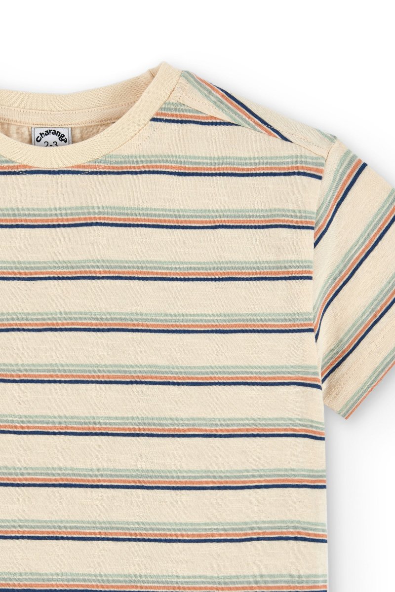 Camiseta niño rayas algodón orgánico - Imagen 7
