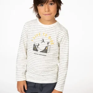 Camiseta manga larga de niño en color antracita dibujo rider