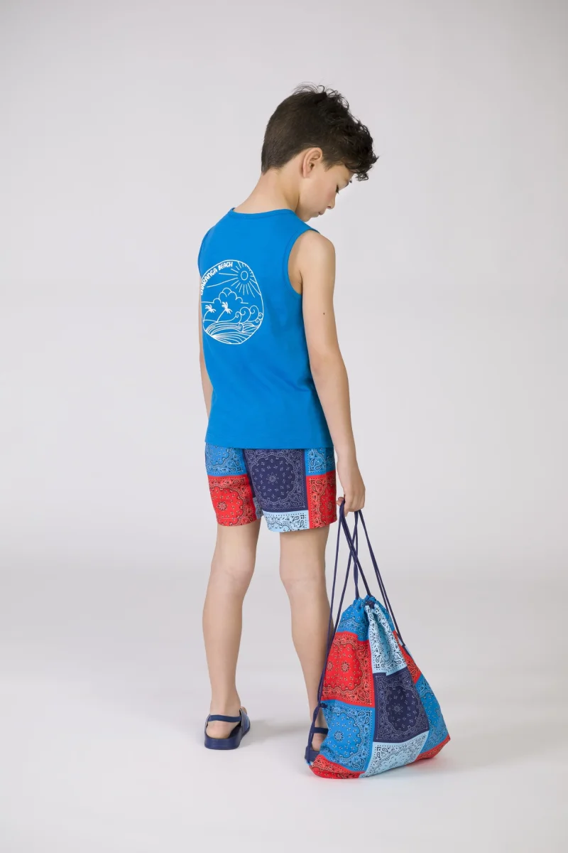 Camiseta sin mangas de niño azul Surf Wave - Imagen 7