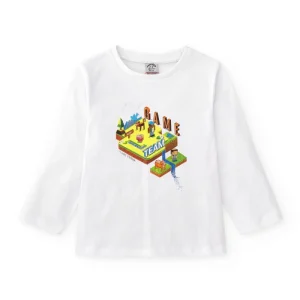 Camiseta de niño en color blanco con dibujo
