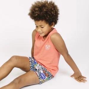 Camiseta sin mangas niño coral Aloha playa