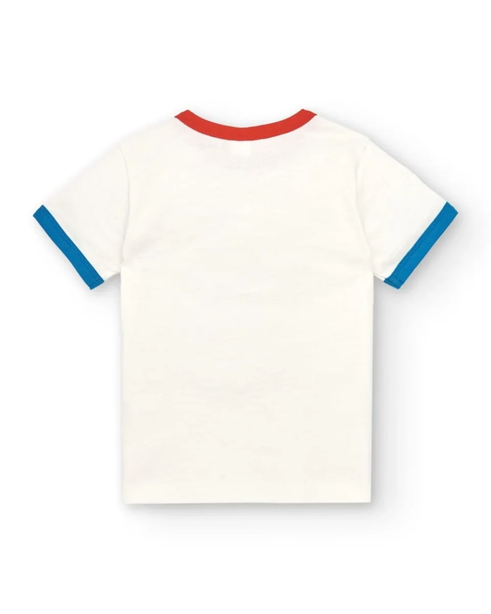 Camiseta niño cruda estampado marinero - Imagen 4