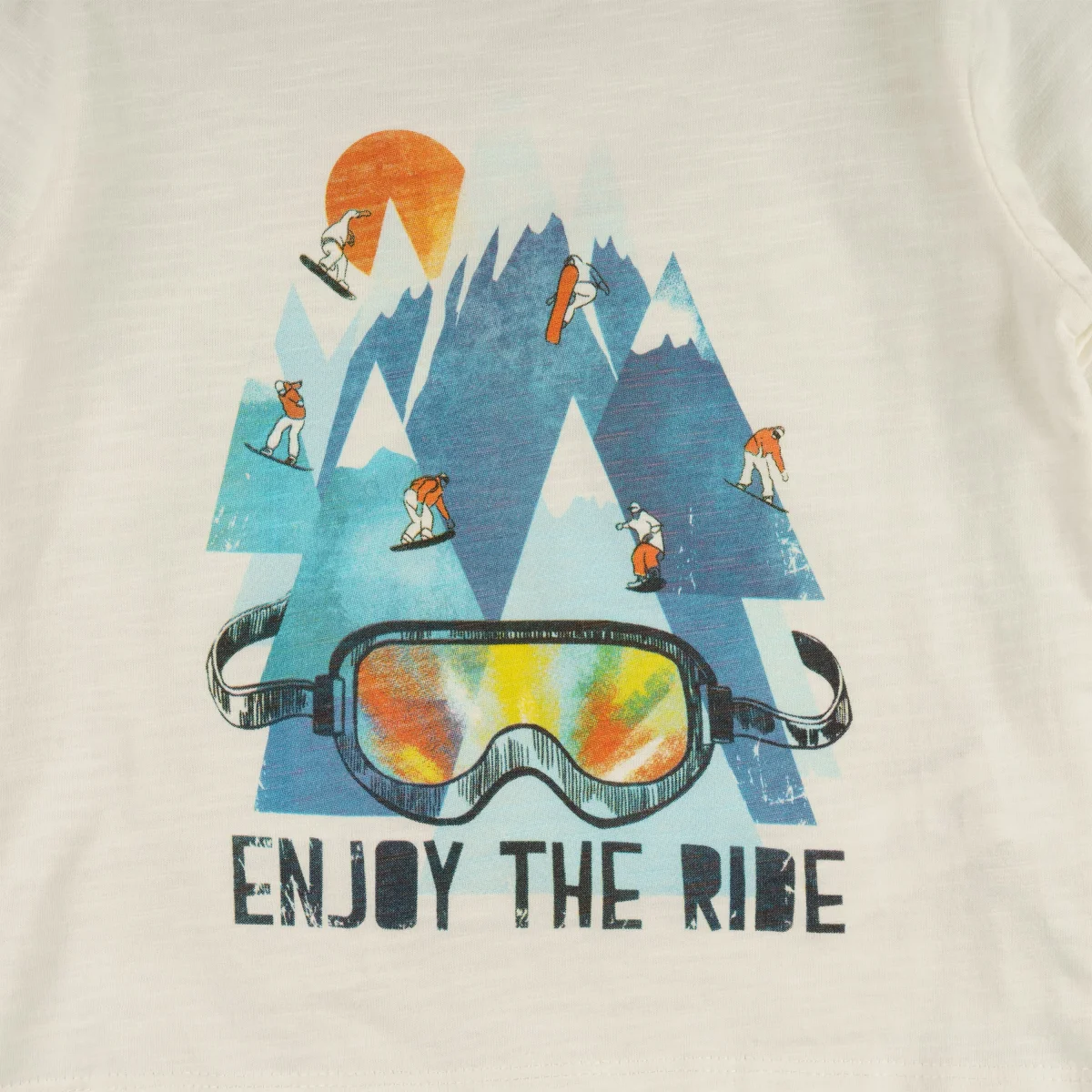 Camiseta manga larga de niño color crudo snowboard - Imagen 6