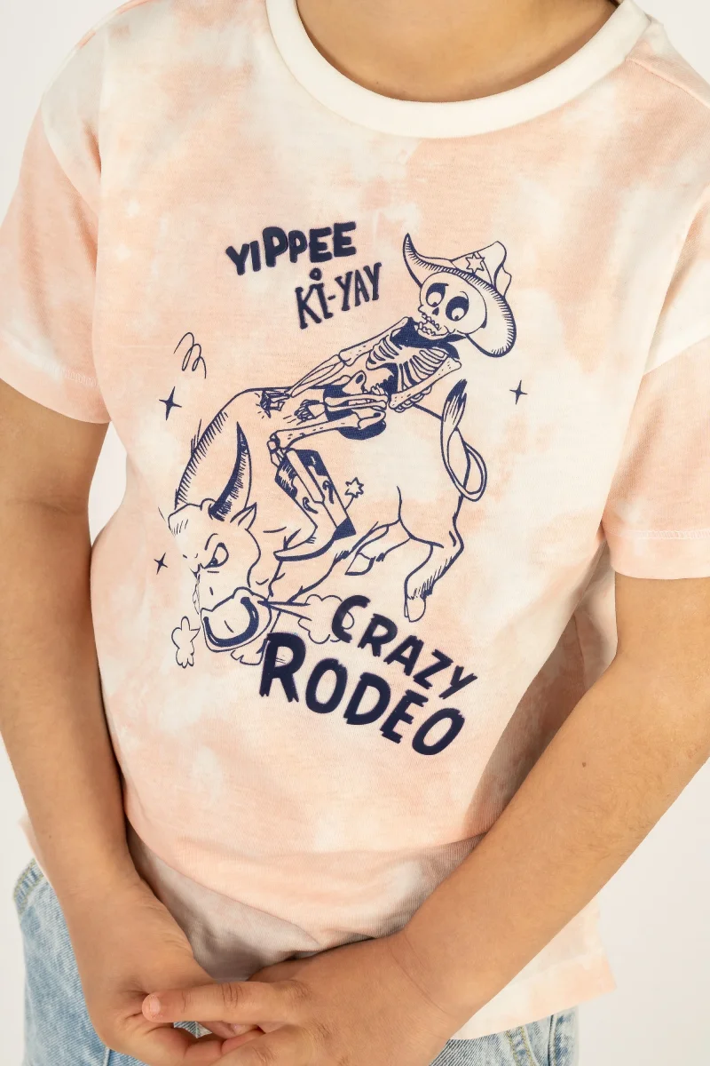 Camiseta de niño tie dye beige - Imagen 4