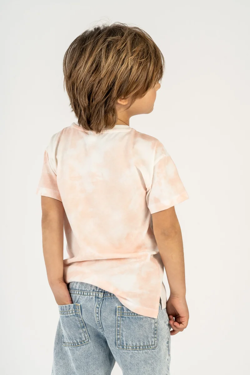 Camiseta de niño tie dye beige - Imagen 5