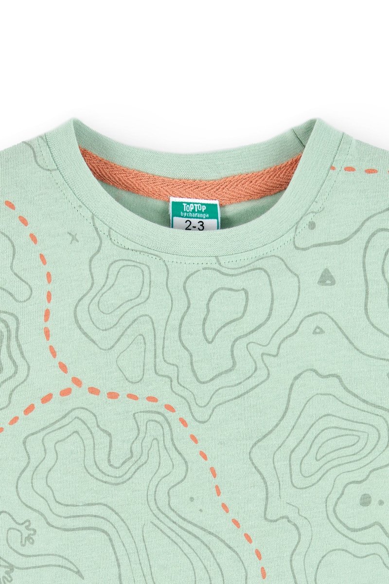 Camiseta niño mapa verde algodón orgánico - Imagen 5