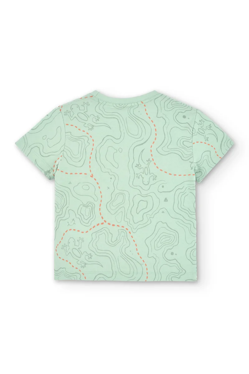 Camiseta niño mapa verde algodón orgánico - Imagen 3