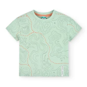 Camiseta niño mapa verde algodón orgánico