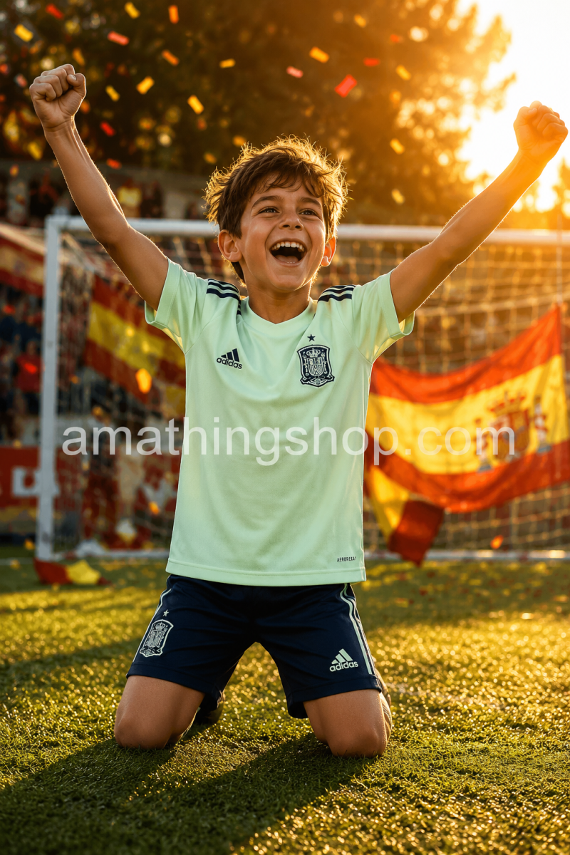 ADIDAS – Camiseta Niño Entrenamiento Selección Española Adidas Verde Menta FI6276 - Imagen 9