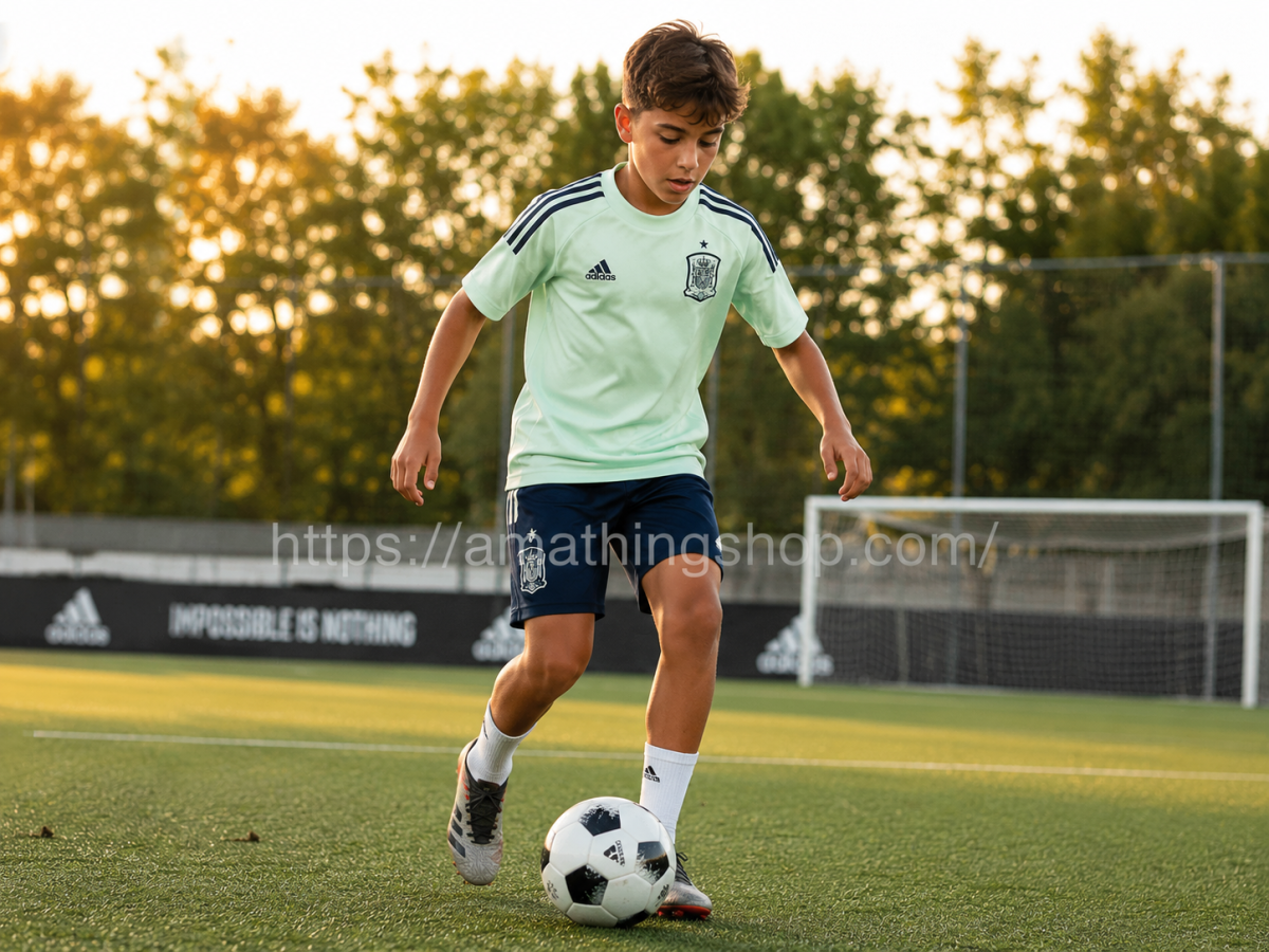 ADIDAS – Camiseta Niño Entrenamiento Selección Española Adidas Verde Menta FI6276 - Imagen 8