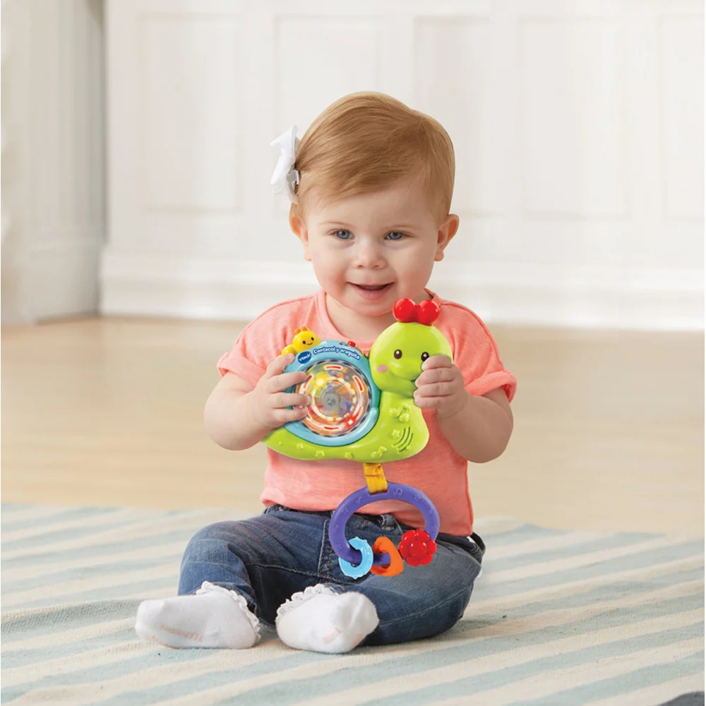 VTECH – Cantacol y Oruguita 80-508522 Sonajero Interactivo Luz Sonidos 20cm Bebé - Imagen 7