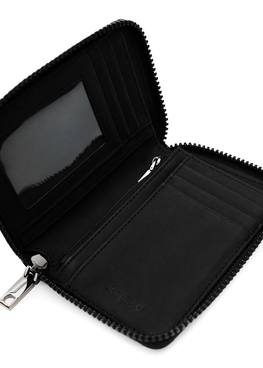 DESIGUAL – Monedero Desigual Bubbles Marisa Wallet S Black 22WAYA07 Negro con Cremallera - Imagen 5