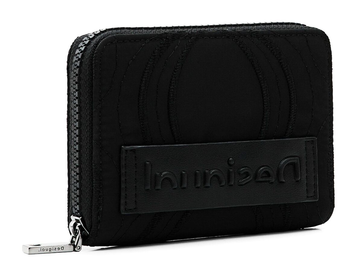 DESIGUAL – Monedero Desigual Bubbles Marisa Wallet S Black 22WAYA07 Negro con Cremallera - Imagen 3