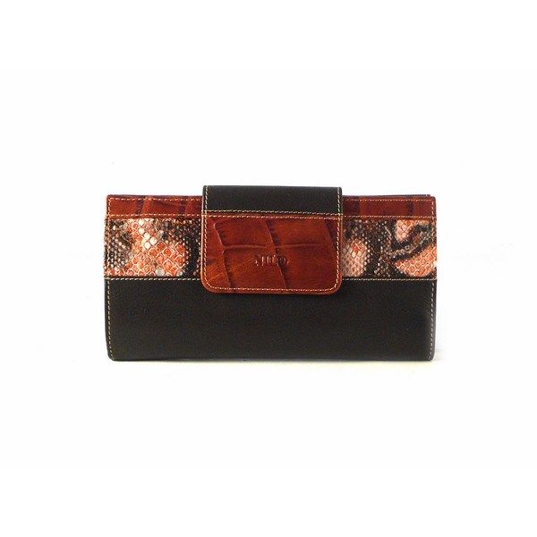 Cartera billetera mujer piel de calidad Nilo grande marrón combinada - Imagen 4