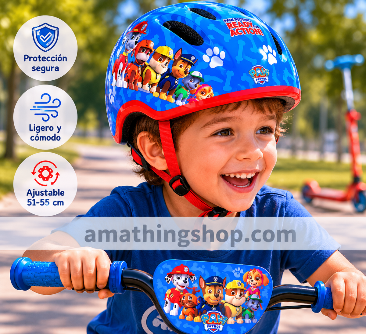Nickelodeon – Casco Infantil Paw Patrol Bicicleta Patinete Ajustable 51-55cm - Imagen 4