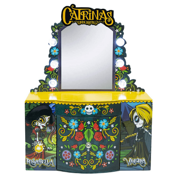 CATRINAS- Taquilla Tocador Accesorios Tocador Catrinas LED Accesorios Niña 36x28x14cm Calaveras Mexicanas Regalo - Imagen 3