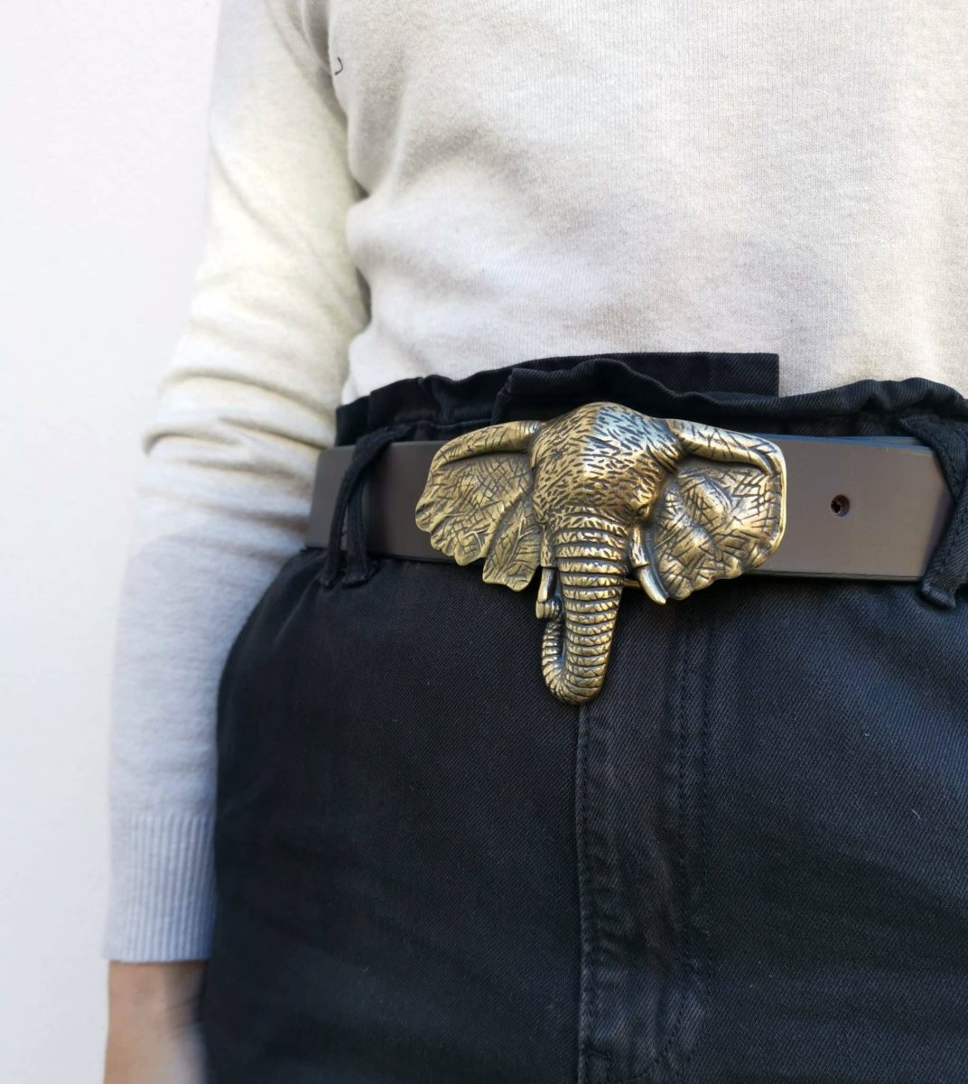 Cinturón Elefante oro viejo