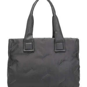 Bolso CACHAREL · Bandolera mediana · Con dos asas de mano · Color Burdeos, Negro y Acero