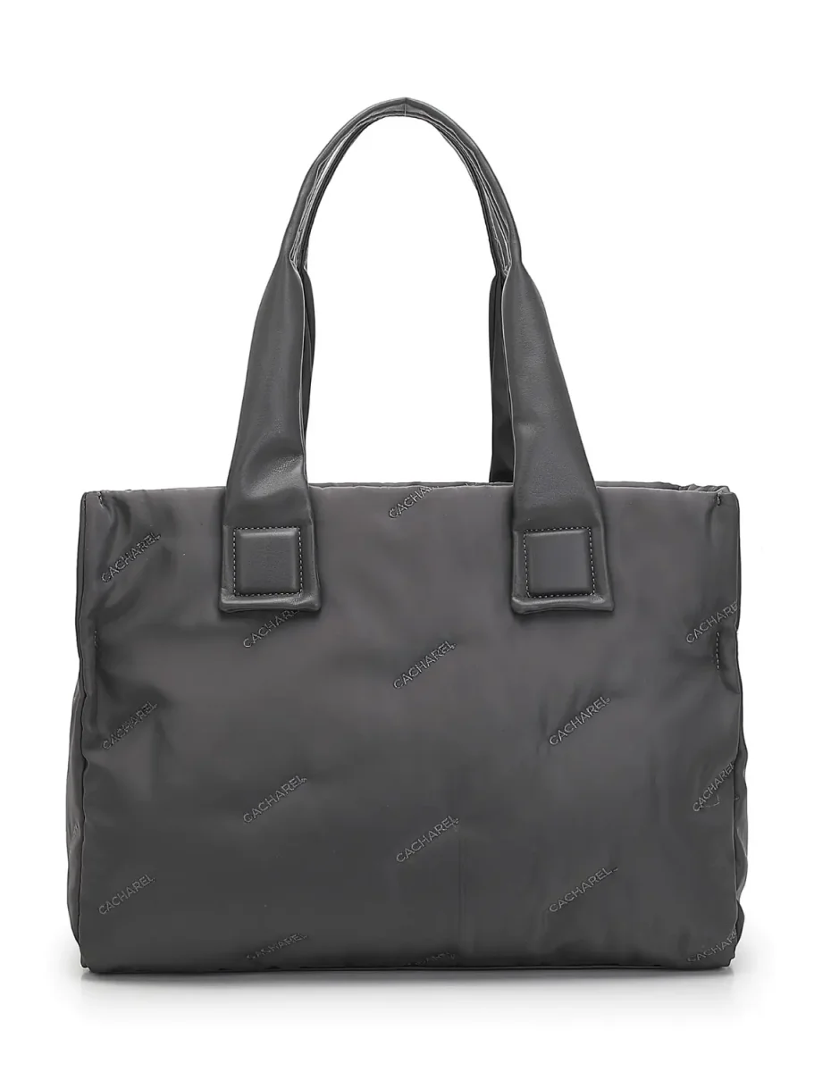 Bolso CACHAREL · Bandolera mediana · Con dos asas de mano · Color Burdeos, Negro y Acero - Imagen 2