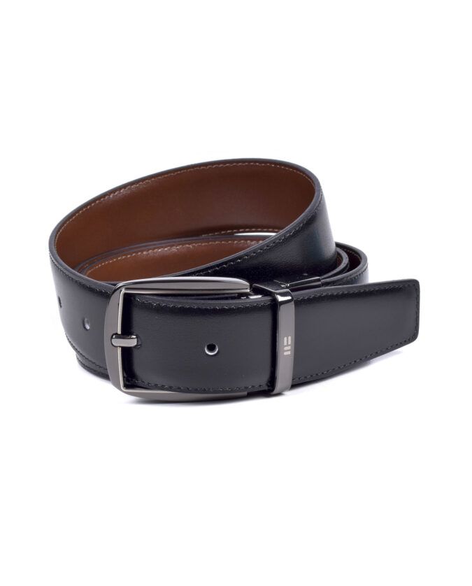 Cinturón reversible de piel MIGUEL BELLIDO negro – cuero - Imagen 2