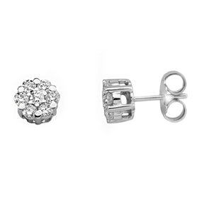 Pendientes flor de diamantes