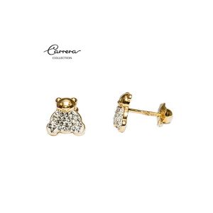 Pendientes Osito Diamantado 7x8mm