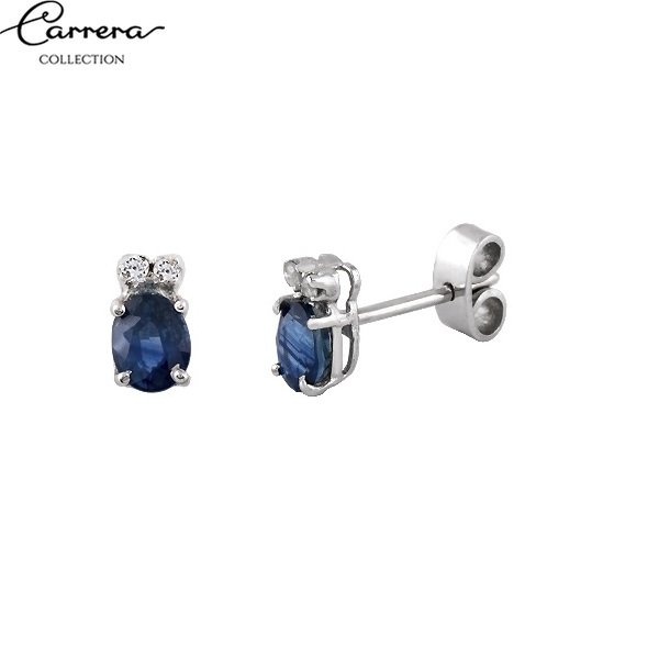 Pendientes zafiro diamantado