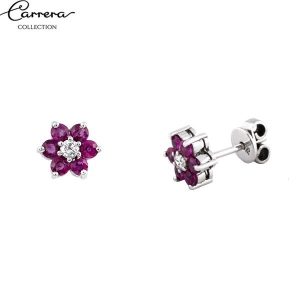 Pendientes Estrella Rubíes