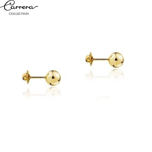 Pendientes Bola Oro cierre tuerca 18k (varios tamaños) - Imagen 3