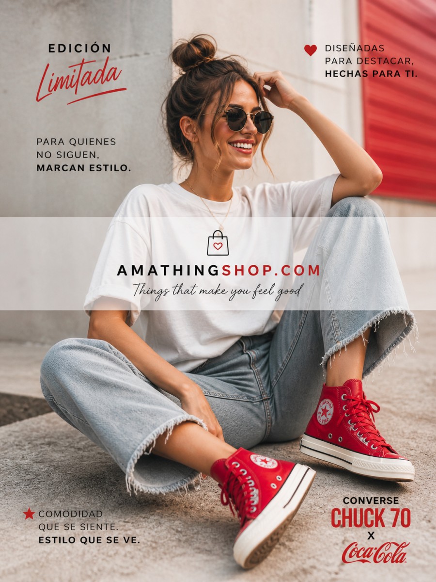 CONVERSE – Zapatillas Converse Chuck 70 x Coca-Cola Rojas Piel Edición Limitada - Imagen 8