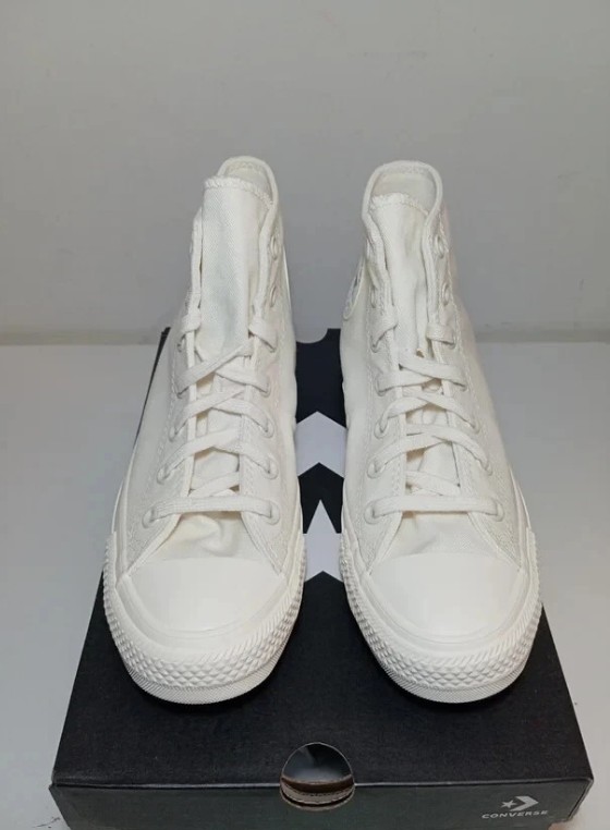 CONVERSE- Zapatillas Converse Chuck Taylor All Star High Blanca Mujer 39 Flores Plata Lona - Imagen 4