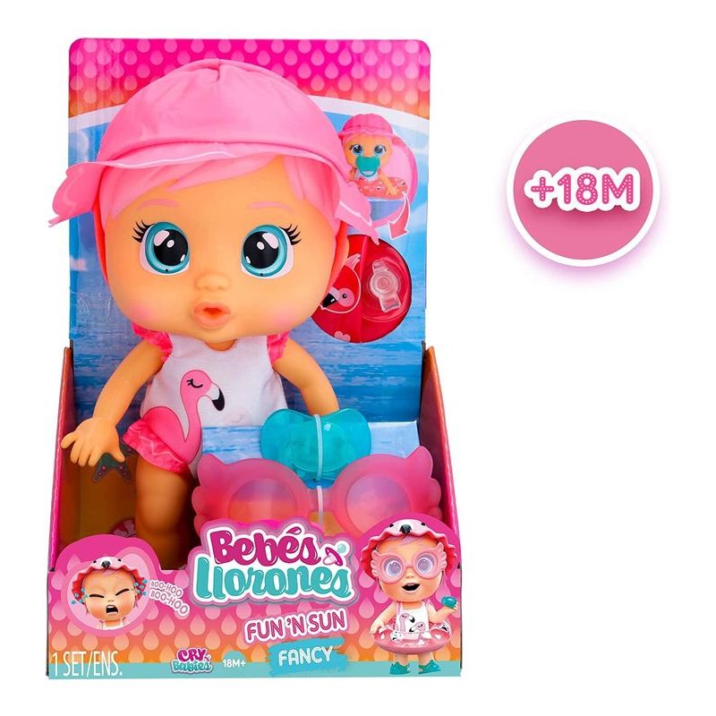 IMC TOYS – Bebés Llorones Fun N’Sun Fancy Muñeca 26 cm con Accesorios