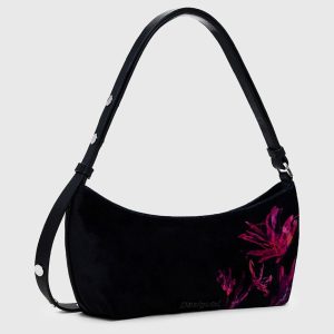 DESIGUAL – Bolso Pequeño Desigual Reprise Lilia Alsacia Negro Flores 24WAXA42