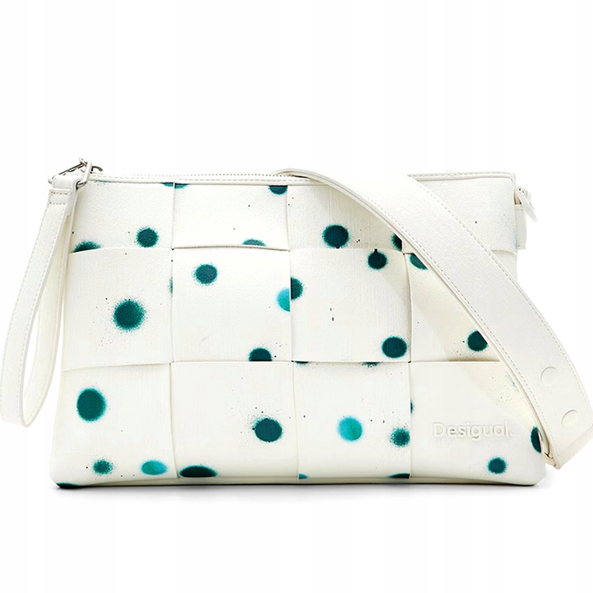 DESIGUAL – Bolso Desigual Splatter Dortmund Maxi blanco bandolera para mujer con diseño artístico - Imagen 6