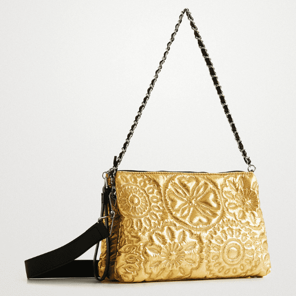 DESIGUAL – Bolso Desigual Big Big Dortmund Dorado Mujer | Bandolera Glamour Edición Limitada 21WAXAA8 - Imagen 3