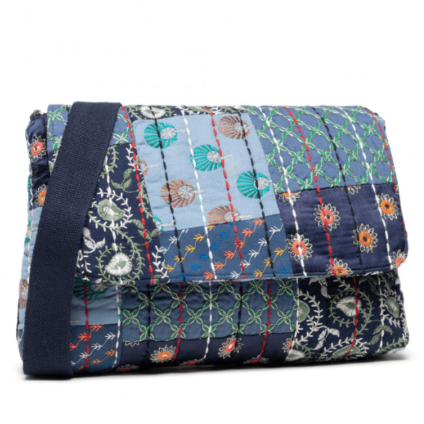 DESIGUAL – Bolso Desigual Boro Japanese Vera – Bandolera boho patchwork azul 21WAXA91/5000 - Imagen 3