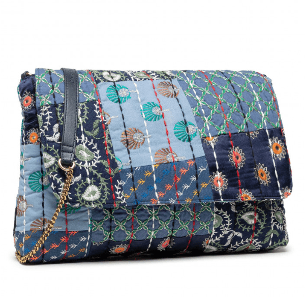 DESIGUAL – Bolso Desigual Boro Japanese Vera – Bandolera boho patchwork azul 21WAXA91/5000 - Imagen 4