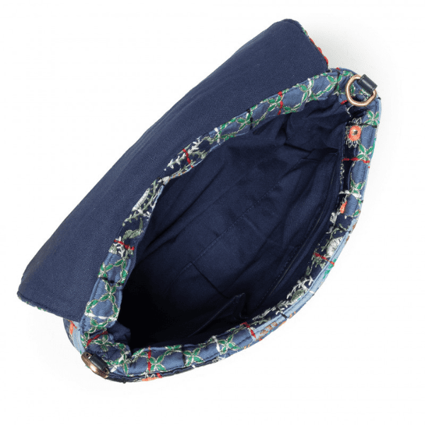DESIGUAL – Bolso Desigual Boro Japanese Vera – Bandolera boho patchwork azul 21WAXA91/5000 - Imagen 7