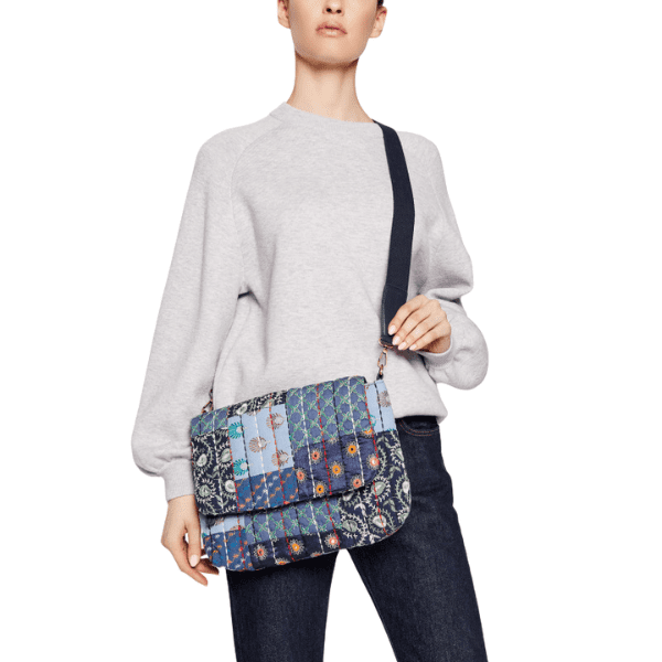 DESIGUAL – Bolso Desigual Boro Japanese Vera – Bandolera boho patchwork azul 21WAXA91/5000 - Imagen 9