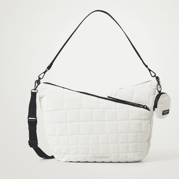 DESIGUAL – Bolso Desigual Cocoa Harry 2.0 Blanco Acolchado Bandolera Mujer